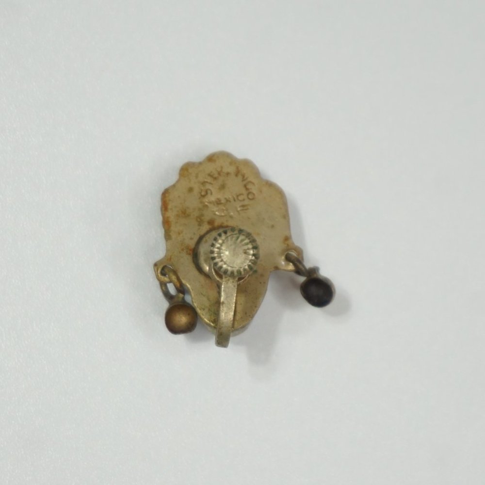 2/$30 - Vintage Sterling Silver and Blue Stone Clip-On Earrings - Picture 5 of 5